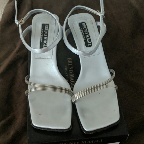 Silver Bruno Magli Sandals. - Picture 1 of 3
